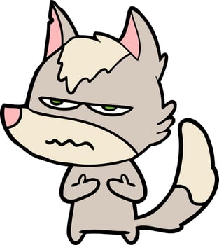 cartoon annoyed wolf vector