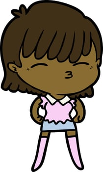 cartoon woman character vector