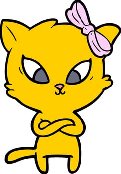 cartoon cat character vector