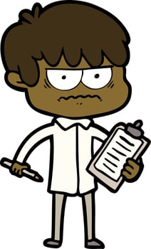 annoyed cartoon boy vector