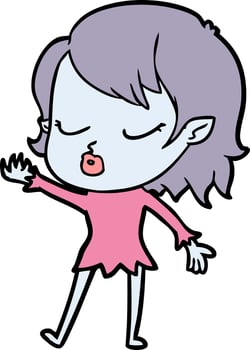 cute cartoon vampire girl vector