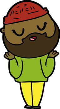 cute cartoon man with beard vector