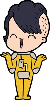 cartoon happy hipster girl vector