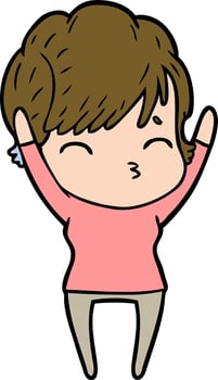 cartoon woman thinking vector