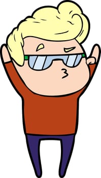 cartoon cool guy vector