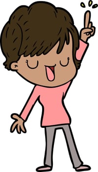 cartoon happy woman vector