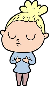 cartoon calm woman vector