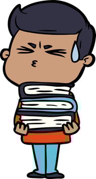 cartoon man sweating vector