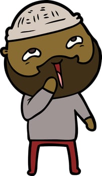 cartoon happy bearded man vector