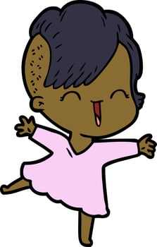 cartoon happy hipster girl vector
