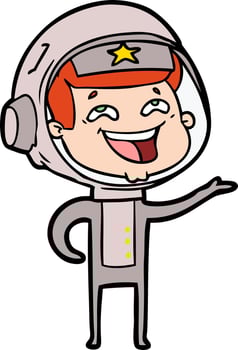 cartoon laughing astronaut vector