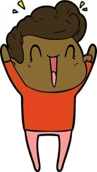 cartoon excited man vector