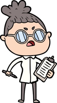 cartoon annoyed woman vector