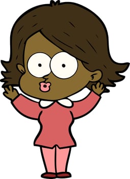 cartoon girl pouting vector