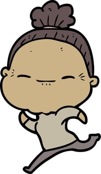 cartoon peaceful old woman vector