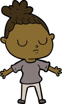 cartoon calm woman vector