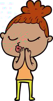 cartoon calm woman vector