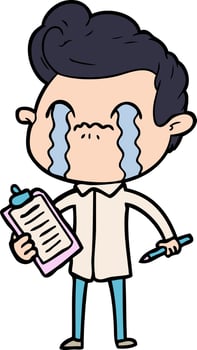 cartoon man crying vector