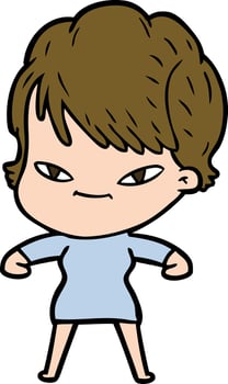 cartoon happy woman vector