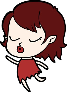 cute cartoon vampire girl vector