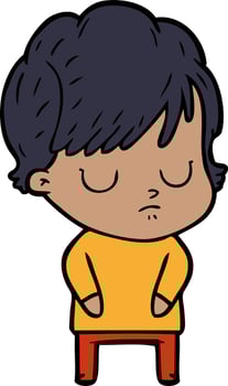 cartoon doodle character woman vector