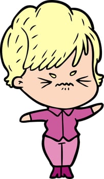 cartoon frustrated woman vector