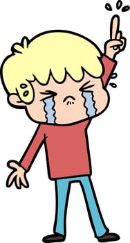 cartoon boy crying vector