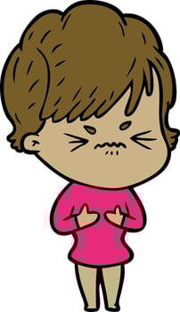 cartoon frustrated woman vector