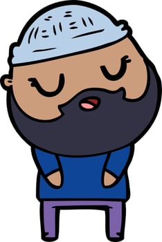 cartoon man with beard vector