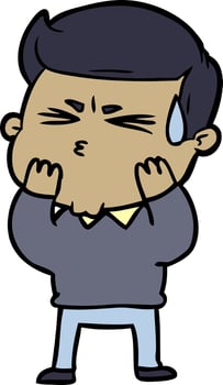cartoon man sweating vector