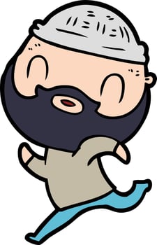 cartoon bearded man vector