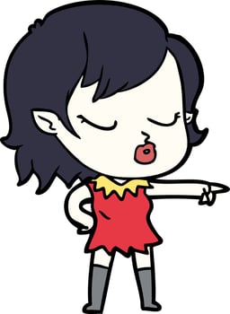 cute cartoon vampire girl vector