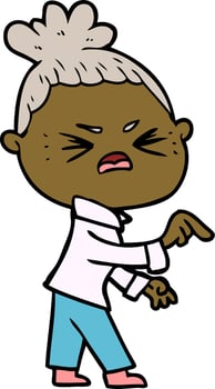 cartoon angry woman vector