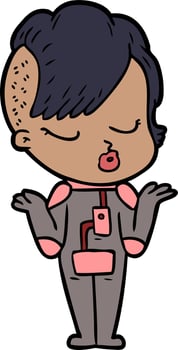 cartoon pretty hipster girl vector