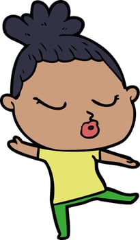 cartoon calm woman vector