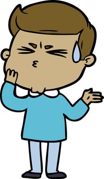 cartoon man sweating vector
