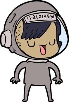 cartoon astronaut woman vector