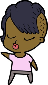 cartoon pretty hipster girl vector
