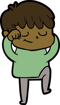 cartoon happy boy vector