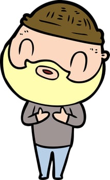 cartoon bearded man vector