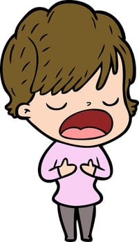 cartoon woman talking vector