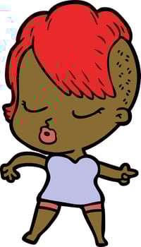 cartoon pretty hipster girl vector