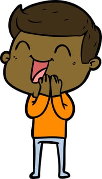 cartoon man laughing vector
