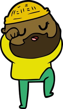 cartoon man with beard vector