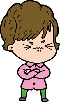 cartoon frustrated woman vector