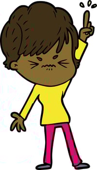 cartoon frustrated woman vector