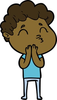 cartoon man pouting vector