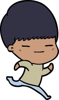 cartoon smug boy vector