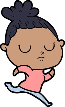 cartoon calm woman vector