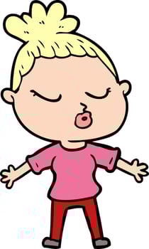 cartoon calm woman vector